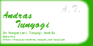 andras tunyogi business card